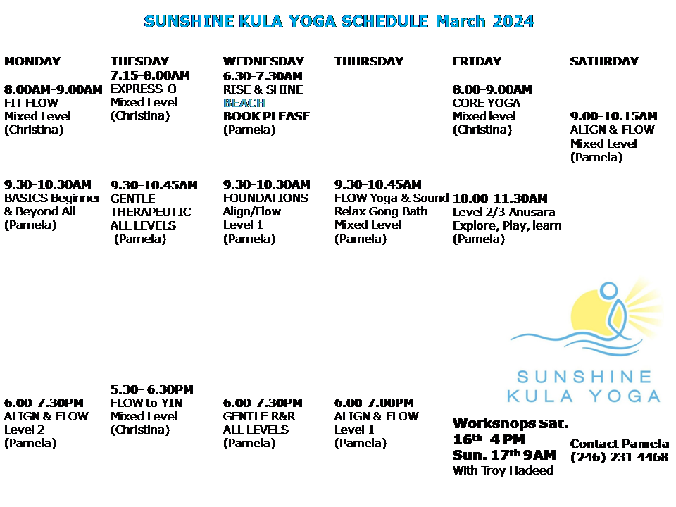 Yoga In Barbados - Book a Class - Sunshine Kula